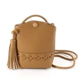pretty persuasions Tassel Décor Synthetic Leather Crossbody Bag - Camel