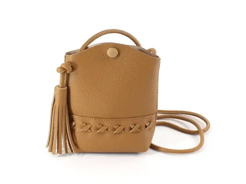 pretty persuasions Tassel Décor Synthetic Leather Crossbody Bag - Camel