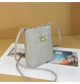 pretty persuasions Small Woven Crossbody Bag Grey