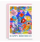 Paper Source Happy Birthday Painted Floral Birthday Card