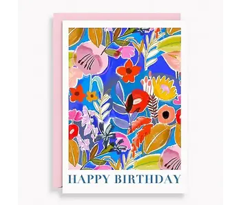 Happy Birthday Painted Floral Birthday Card