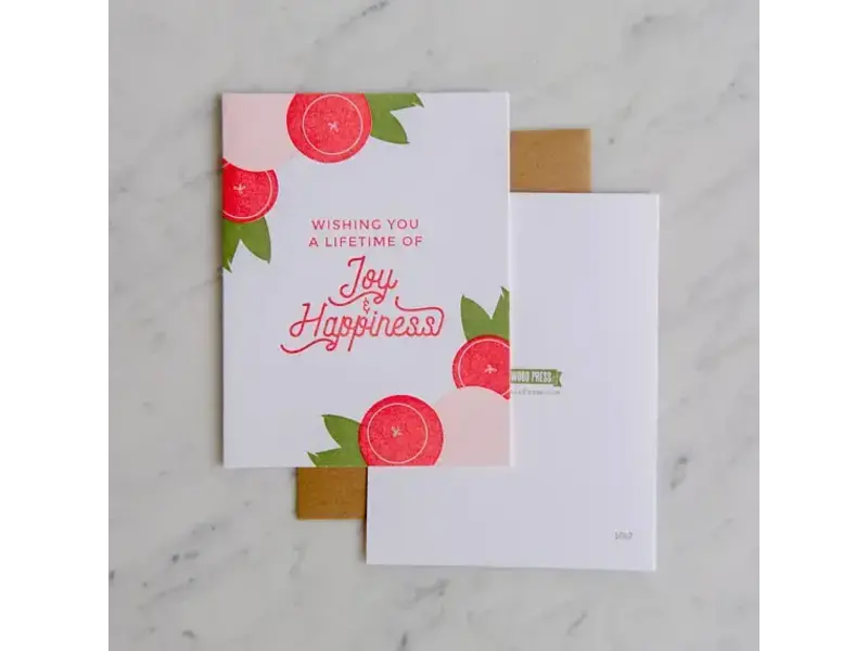 Farmwood Press Joy & Happiness Wedding Card