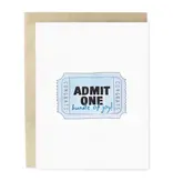 Skribbles Admit One Bundle of Joy Blue New Baby Greeting Card