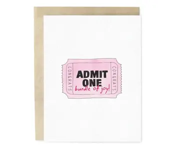 Copy of Admit One Bundle of Joy Blue New Baby Greeting Card