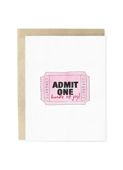 Copy of Admit One Bundle of Joy Blue New Baby Greeting Card
