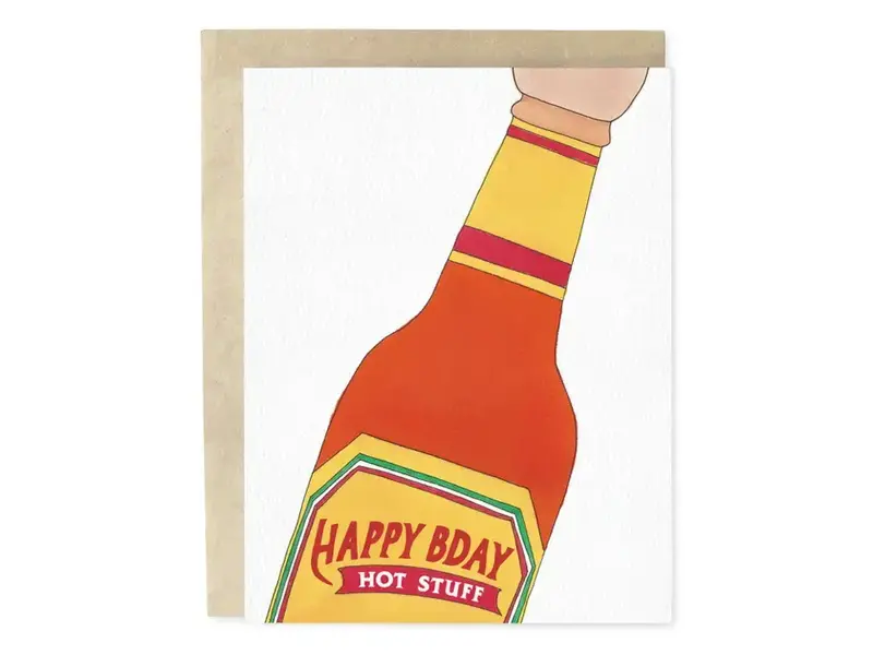 Skribbles Happy Birthday Hot Stuff Sauce Man Greeting Card