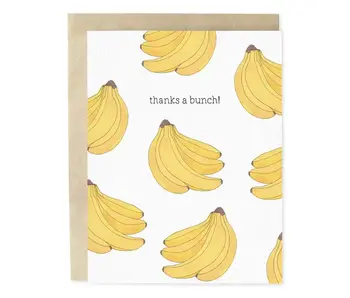 Thanks A Bunch Bananas Thank You Greeting Card