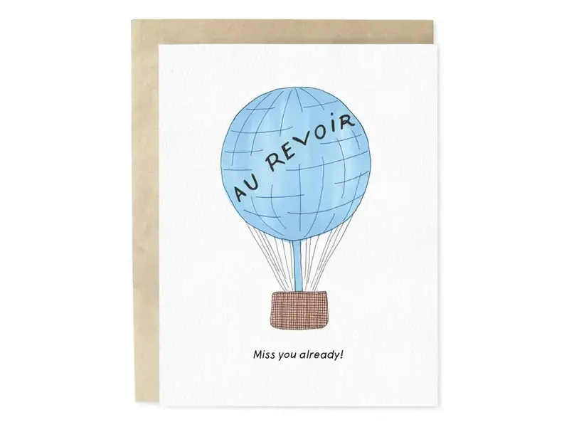 Skribbles Au Revoir Balloon Miss You Hand-Illustrated Greeting Card