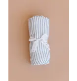The Blueberry Hill Swaddle Blue Stripe Baby Organic Cotton Muslin Blanket