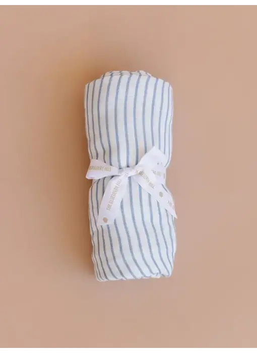 Swaddle Blue Stripe Baby Organic Cotton Muslin Blanket