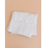 The Blueberry Hill Swaddle Blue Stripe Baby Organic Cotton Muslin Blanket