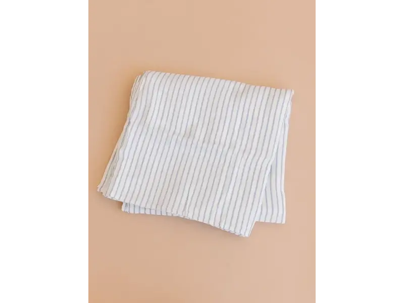 The Blueberry Hill Swaddle Blue Stripe Baby Organic Cotton Muslin Blanket