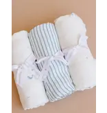 The Blueberry Hill Swaddle Blue Stripe Baby Organic Cotton Muslin Blanket
