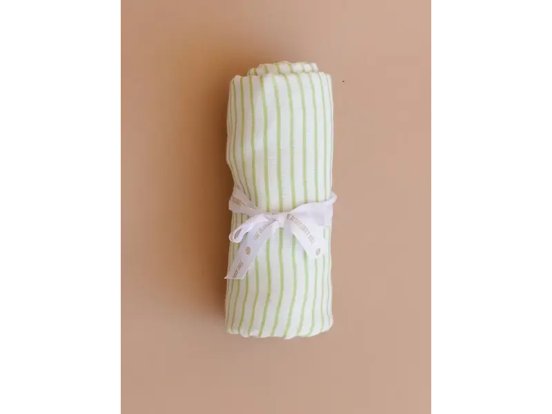 The Blueberry Hill Copy of Swaddle Blue Stripe Baby Organic Cotton Muslin Blanket