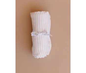 Swaddle Pink Stripe Baby Girl Organic Muslin Blanket