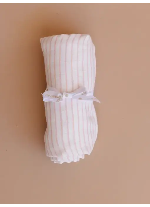 Swaddle Pink Stripe Baby Girl Organic Muslin Blanket
