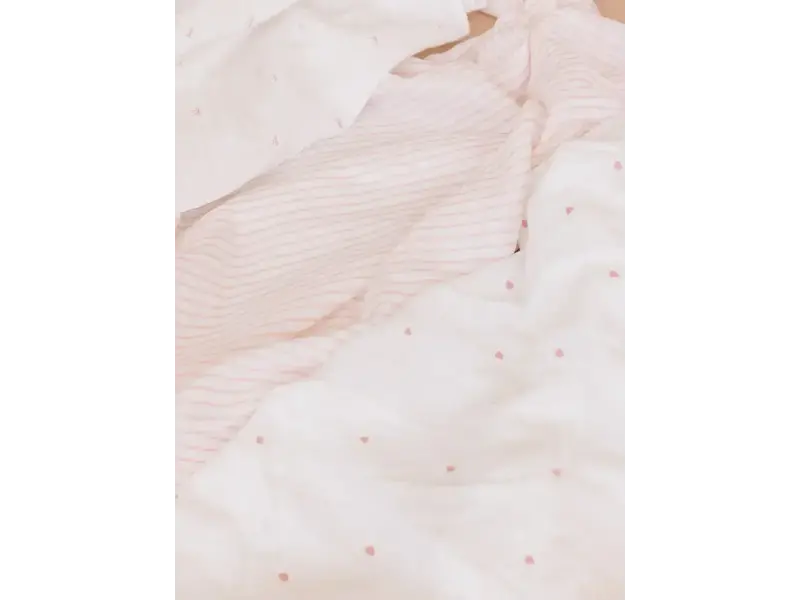 The Blueberry Hill Swaddle Pink Stripe Baby Girl Organic Muslin Blanket