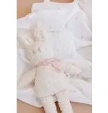 The Blueberry Hill Swaddle Pink Bow Baby Girl Organic Cotton Muslin Blanket