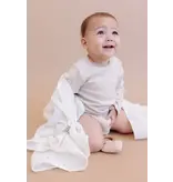 The Blueberry Hill Swaddle Pink Bow Baby Girl Organic Cotton Muslin Blanket