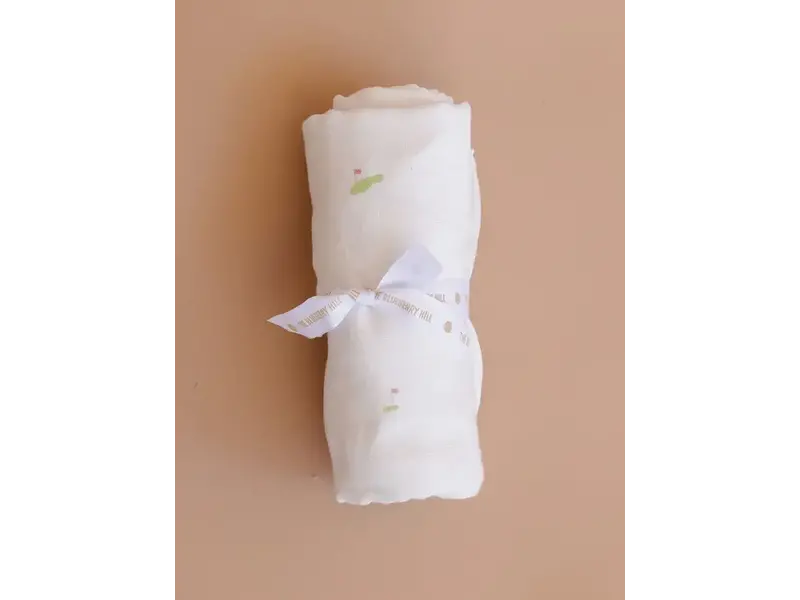 The Blueberry Hill Swaddle Golf Sport Organic Cotton Muslin Baby Blanket