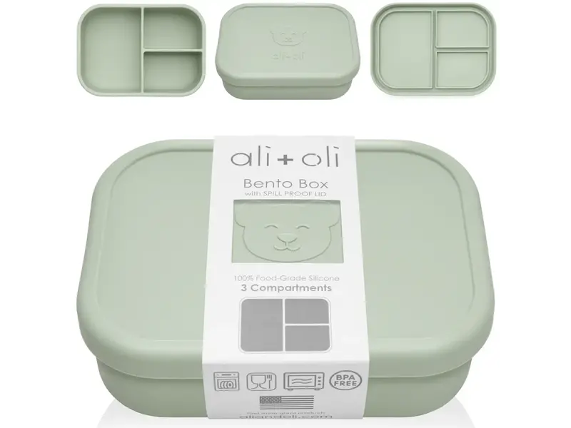 Ali + Oli Leakproof Silicone Bento Box (Pine) Back To School