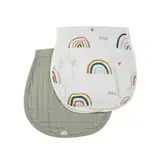 Ali + Oli Bamboo Muslin Burp Cloth Set 2-Pack (Rainbow/Apple)