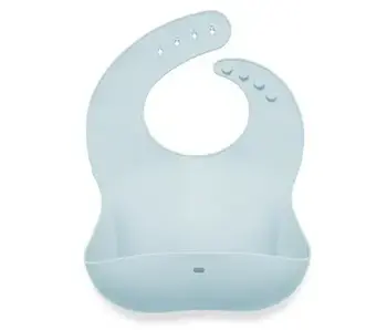 Silicone Baby Bib Roll Up & Stay Closed - (Sky)