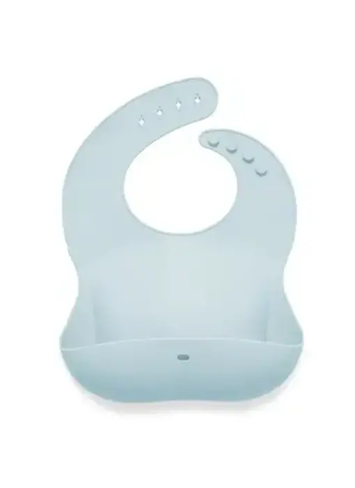 Silicone Baby Bib Roll Up & Stay Closed - (Sky)
