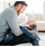 Saranoni Satin Border Receiving Blankets - Navy Twinkle Star