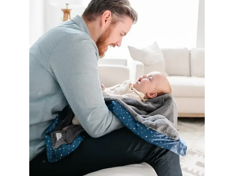 Saranoni Satin Border Receiving Blankets - Navy Twinkle Star