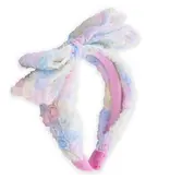 Frog Sac Big Bow Headband - Double Layer Rainbow Mini Rosette Frog Sac Big Bow Headband - Double Layer Rainbow Mini Rosette