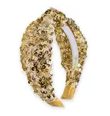 Frog Sac Kids Knot Headband - Sequin Knotted Hair Band (Gold)
