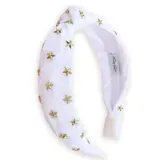 Frog Sac Kids Knot Headband - White Star Stud Velvet Hair Accessories