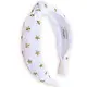 Kids Knot Headband - White Star Stud Velvet Hair Accessories