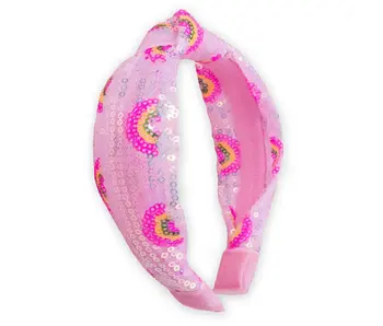 Kids Sequin Knot Headband - Rainbow