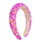 Frog Sac Padded Sprinkles Headband - Confetti Hair Band (Hot Pink)