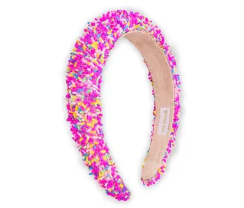 Padded Sprinkles Headband - Confetti Hair Band (Hot Pink)