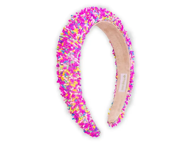 Frog Sac Padded Sprinkles Headband - Confetti Hair Band (Hot Pink)