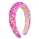 Padded Sprinkles Headband - Confetti Hair Band (Hot Pink)