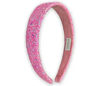 Tapered Chunky Glitter Headband - Pink