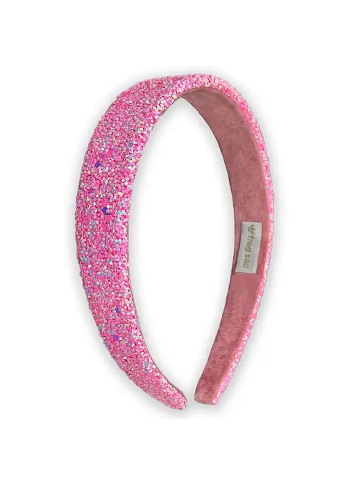 Tapered Chunky Glitter Headband - Pink