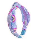 Frog Sac Kids Sequin Knot Headband - Rainbow Blue