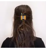 Frog Sac Medium Square Iridescent Checkered Hair Claw Clip Black Frog Sac Medium Square Iridescent Checkered Hair Claw Clip Black