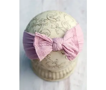 Cable Knit Bow Headband- Lavender