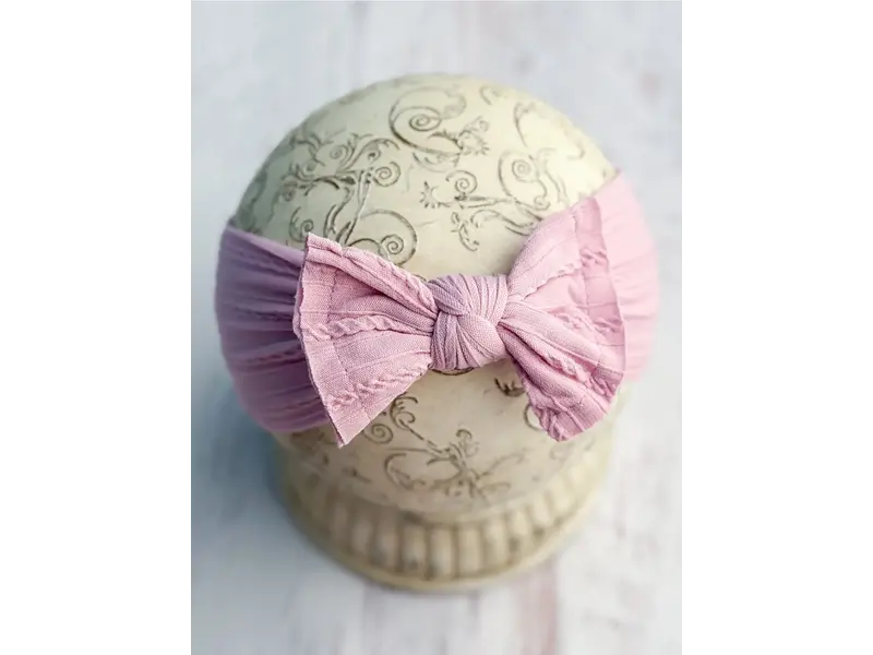 The Hair Bow Company Cable Knit Bow Headband- Lavender