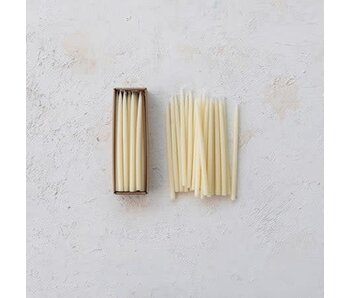 Ivory Thin Taper Candles in Box, Set of 24