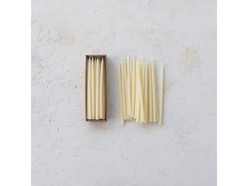 Creative Co-OP Ivory Thin Taper Candles in Box, Set of 24