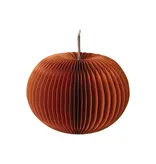 Creative Co-OP Recycled Paper Folding Honeycomb Pumpkin w/ Twig Stem, Orange Color; Large