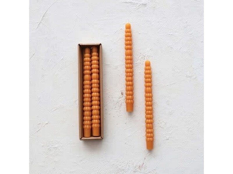 Creative Co-OP Pumpkin Shaped Taper Candles in Box, Orange Color, Set of 2 (unscented)