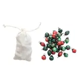 Creative Co-OP Embossed Mercury Glass Ornament, Red and Green Assorted Colors; 1" H